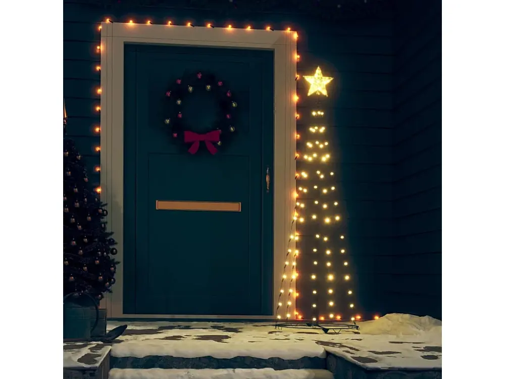 Árbol de Navidad forma de cono 70 LED blanco cálido 50x120 cm