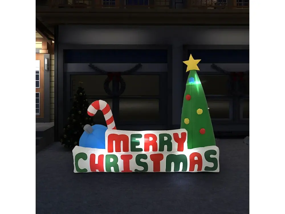 Árbol de Navidad inflable Merry Christmas con LEDs 240x188 cm