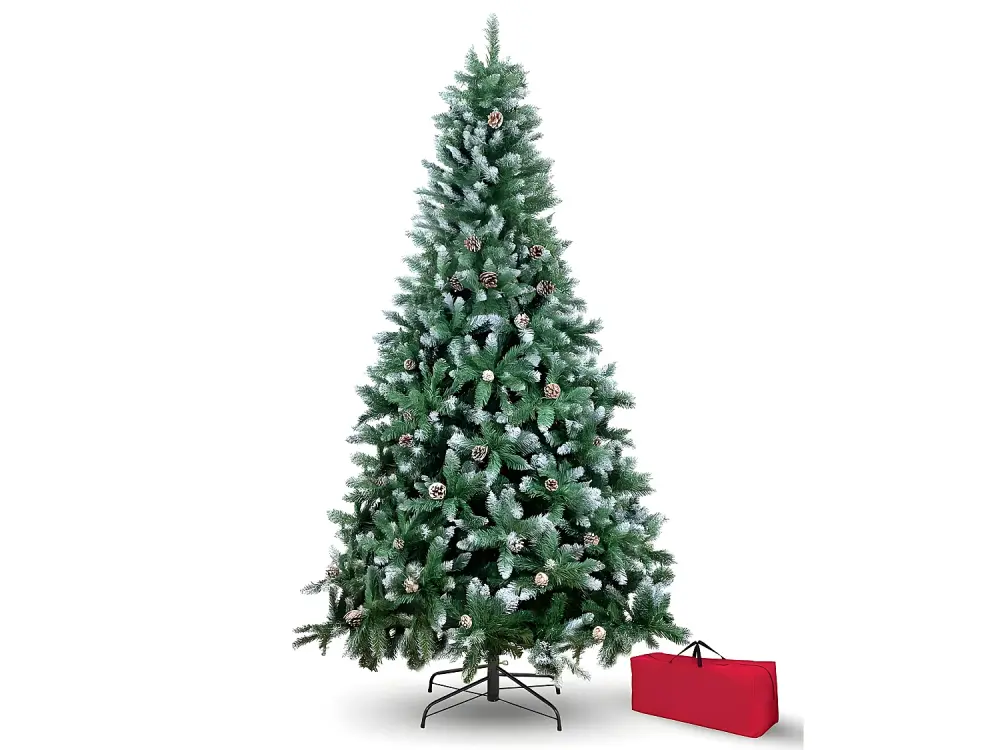 Árbol de Navidad de lujo 210 cm efecto nieve