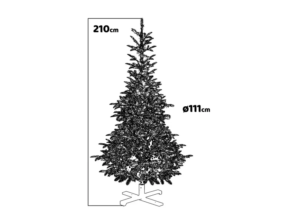 Robin WW - Árbol de Navidad con efecto realista con luces LED ø111x210H, 731 ramas
