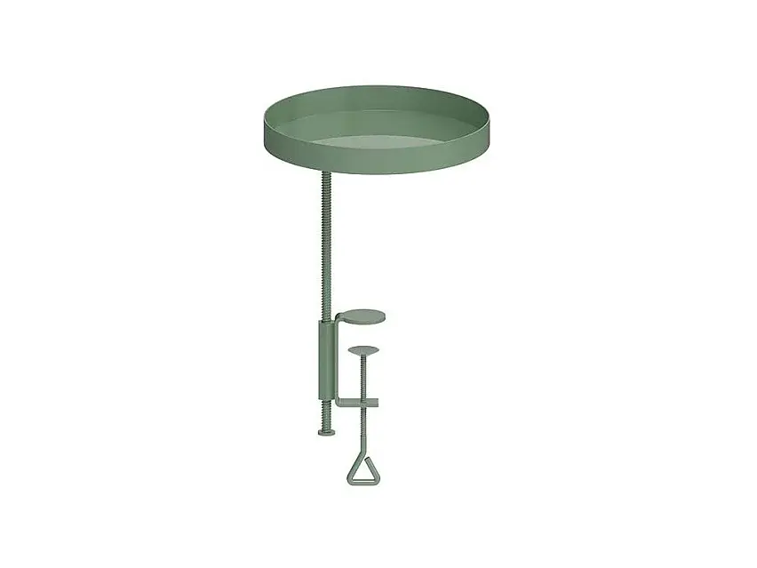 Soporte de planta redondo para ser fijo de altura ajustable verde 24,6 x 18 cm