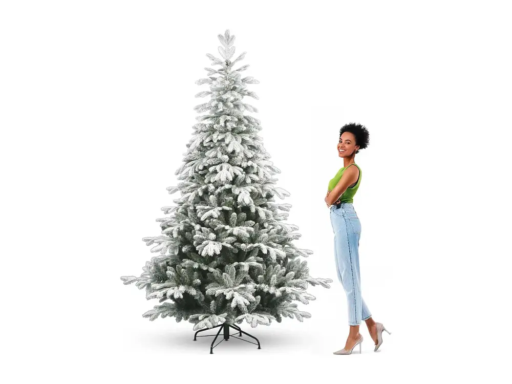 Terminillo - Árbol de navidad nevado con efecto realista de PE y PVC ø157x240H, 1598 ramas