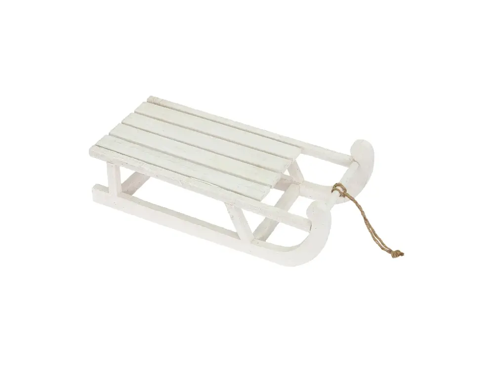 Trineo decorativo navideño de madera con LEDs blanco ECD Germany