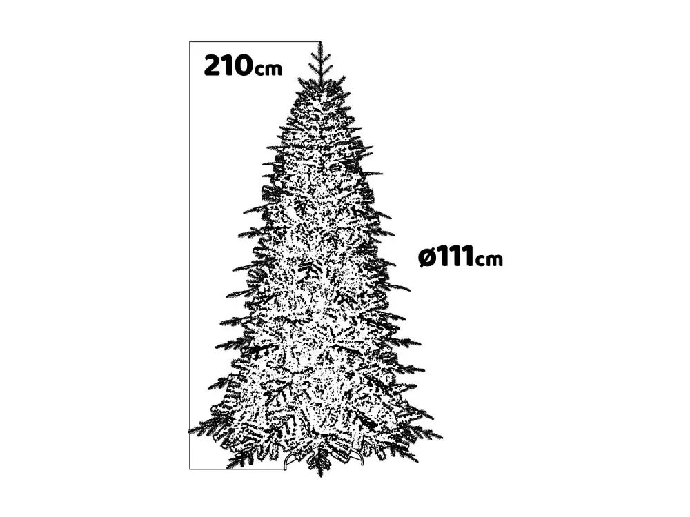 Vienna - Árbol de Navidad con efecto realista ø111x210H, 948 ramas