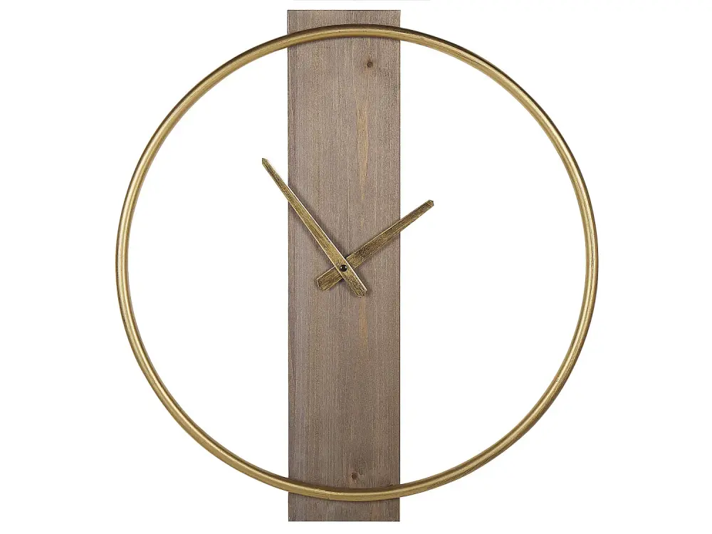 Reloj de pared madera clara/dorado ø47 cm CASITAS