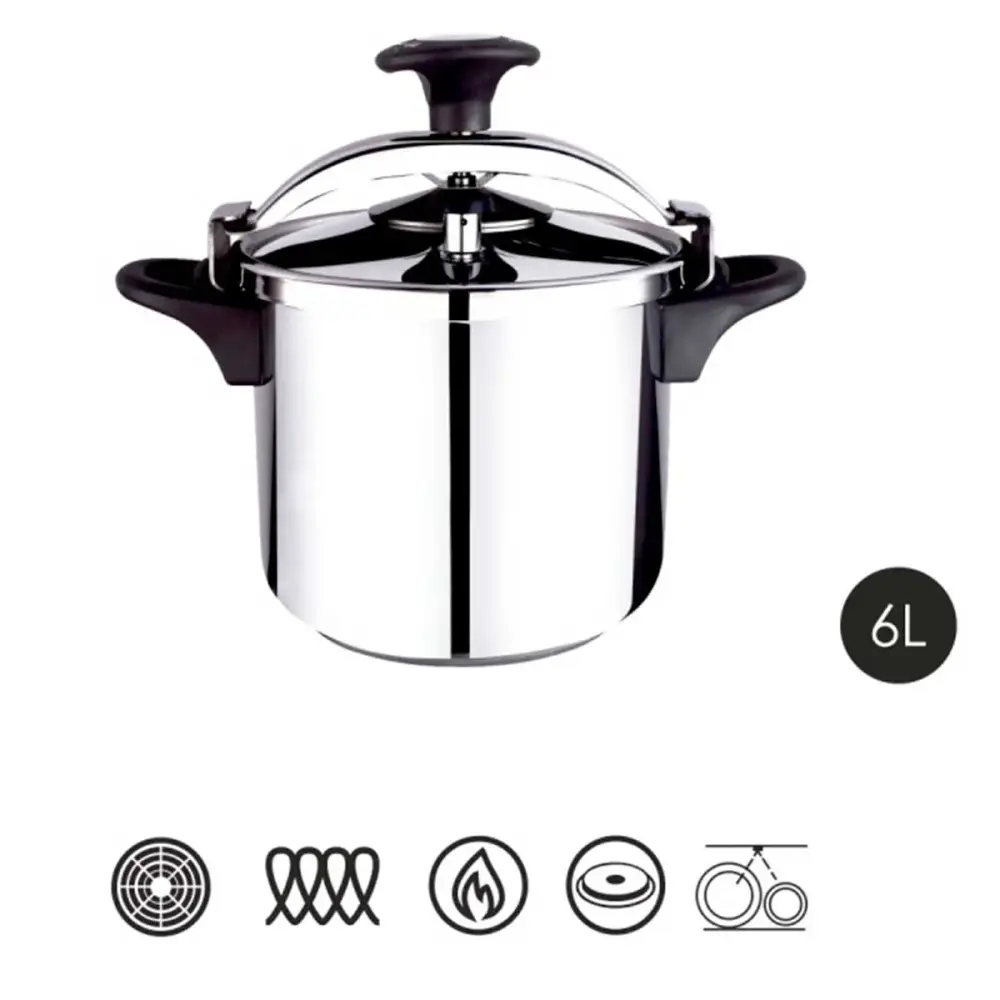 Olla presión Express Clásica 6 Bastilipo 6L acero inox con 5 Velocidades