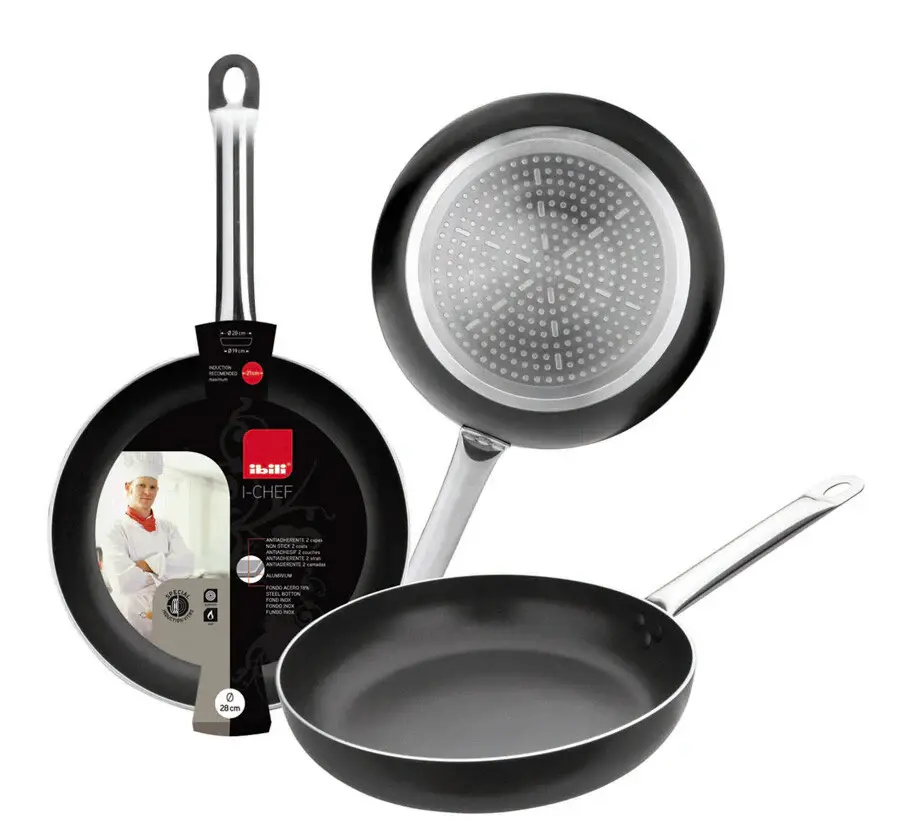 403018 SARTEN ALUMINIO FORJADO INDUCCION MANGO INOX SERIE I-CHEF Ø18cm IBILI