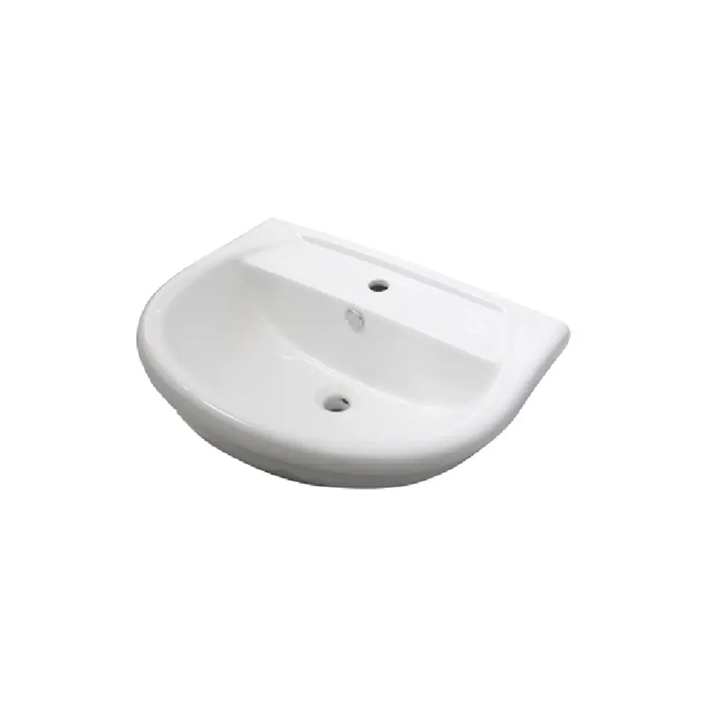 Lavabo Serie Kaila Monoforo con troppopieno L. 56 cm Ceramica Bianca