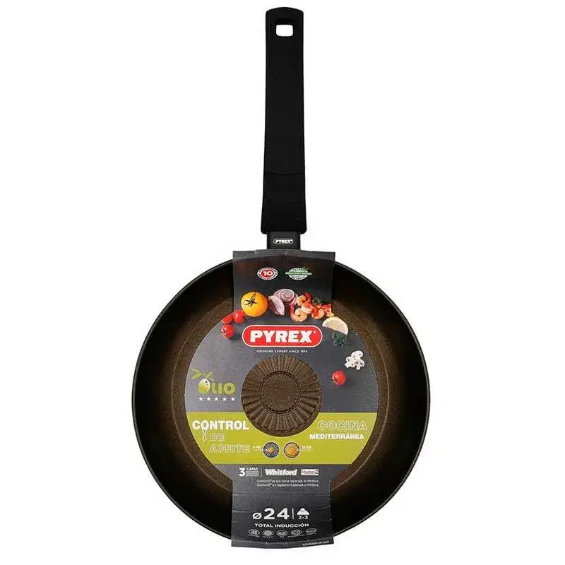 Sartén Olio Pyrex aluminio prensado antiadherente negro Ø24 cm