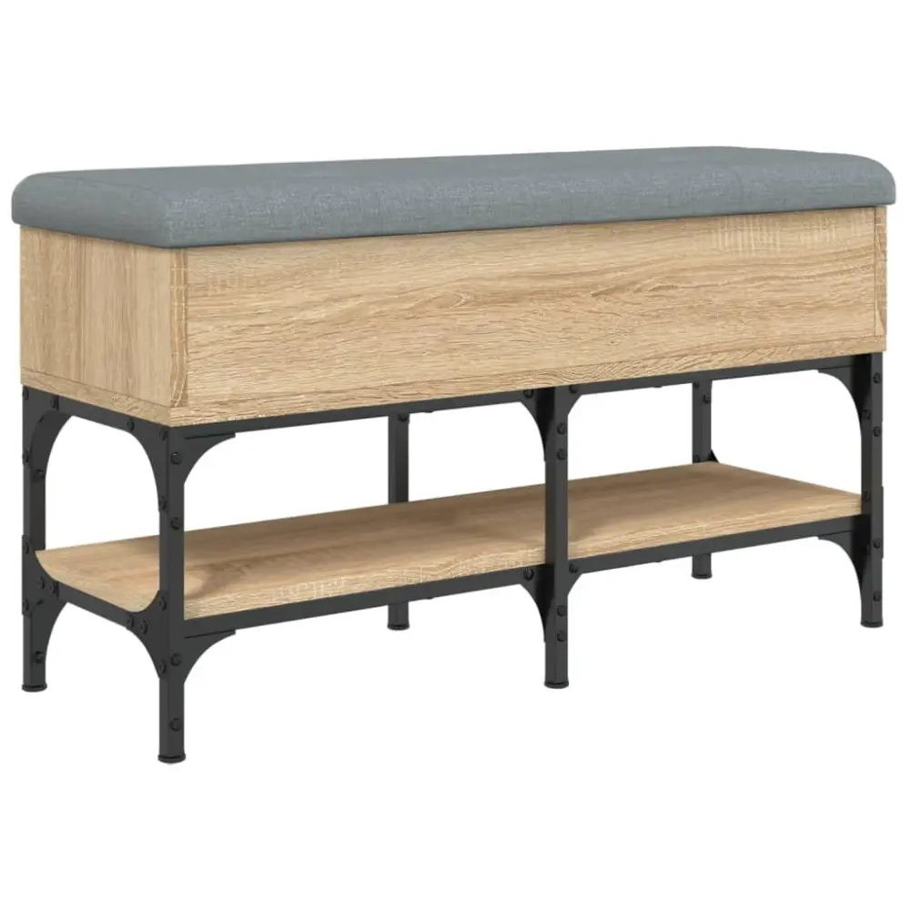 vidaXL banco zapatero madera de ingenierí roble sonoma 82x32x45 cm