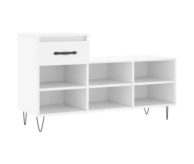 vidaXL Mueble zapatero madera contrachapada negro 102x36x60 cm