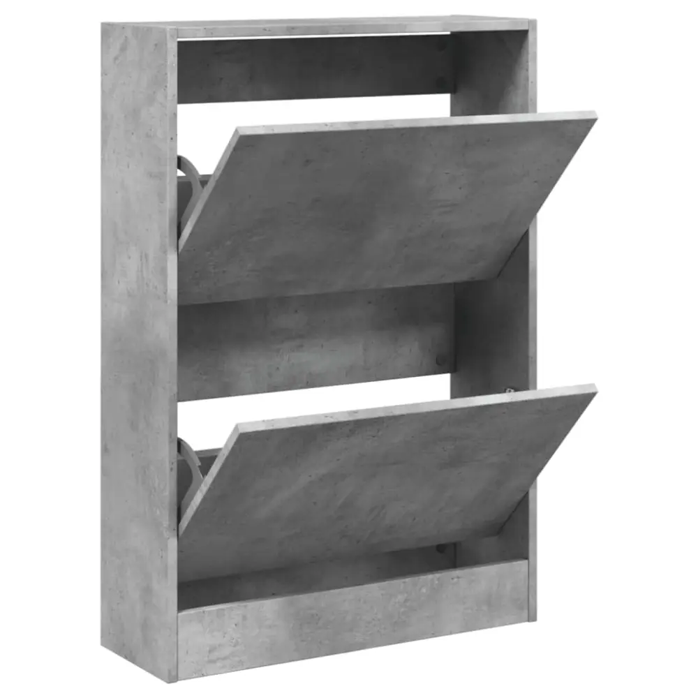 vidaXL zapatero de madera de ingenierí gris hormigón 60x21x87,5 cm