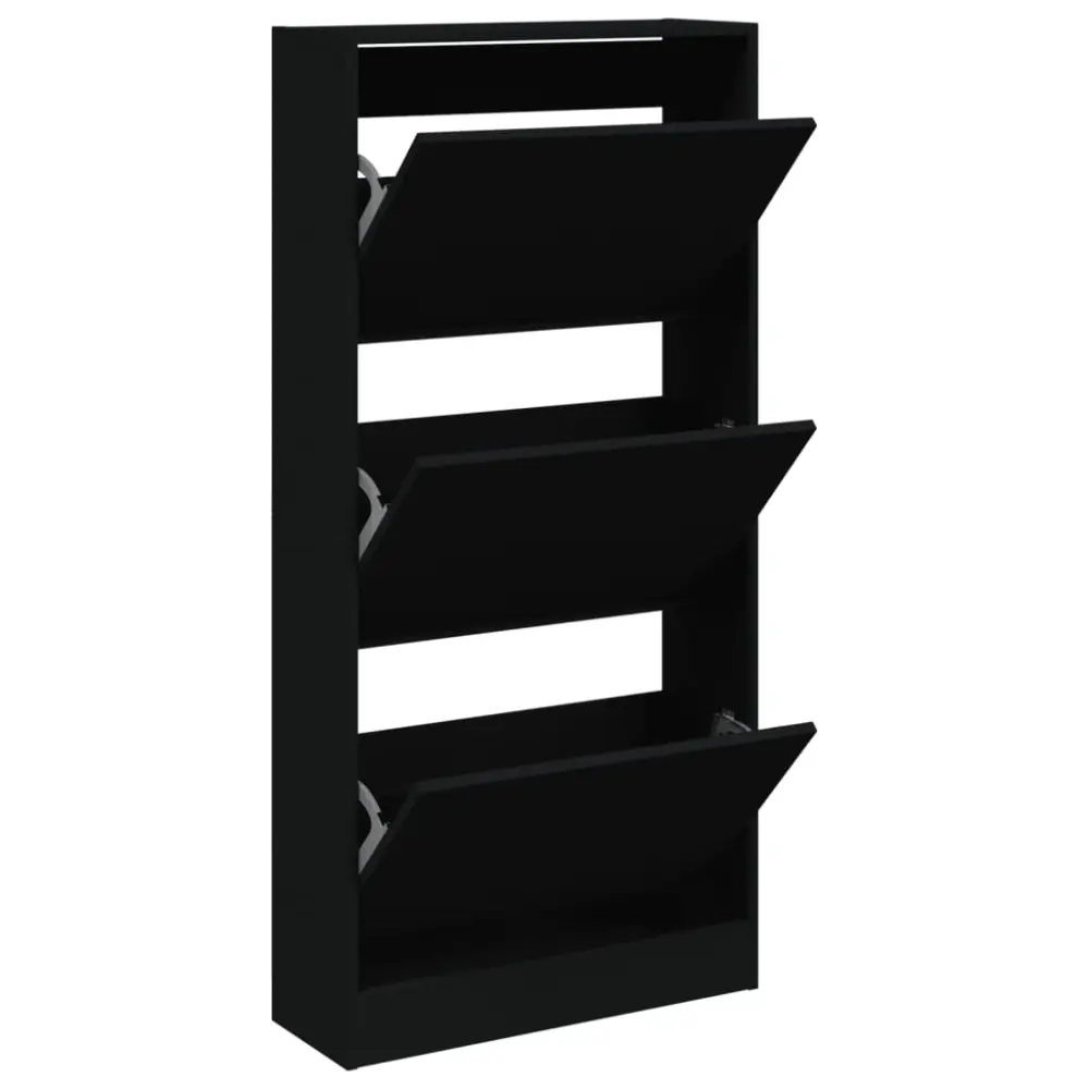 vidaXL zapatero de madera de ingenierí negro 60x21x125,5 cm