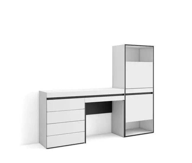Zapatero, Armario zapatos botas, 187x35x145 cm, Dormitorio, habitación, Cómoda, Cajonera, Tocador, Estilo Reciente, Blanco