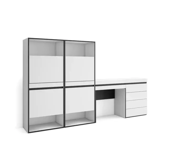 Zapatero, Armario zapatos botas, 247x35x145 cm, Dormitorio, habitación, Cómoda, Cajonera, Tocador, Estilo Reciente, Blanco