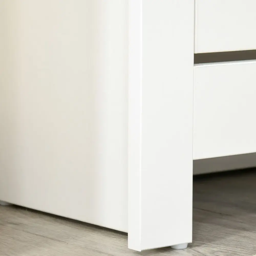 Zapatero Carmen Homcom 2 cajones abatibles blanco/natural 80x72x26 cm