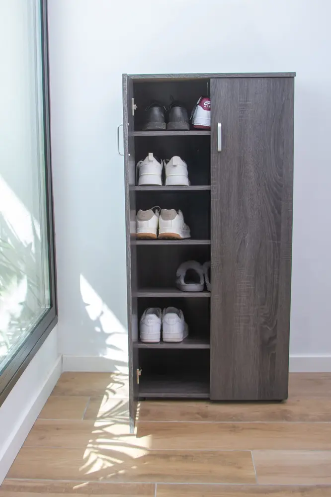 Zapatero librerí de dos puertas 60x24,5x124 (gris)