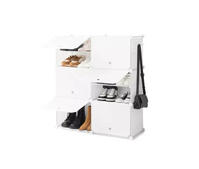 Zapatero Modular Portátil InnovaGoods Blanco - 28 pares