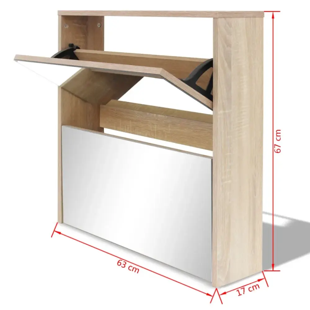 Zapatero Virgo 2 compartimentos + espejo 67x63x17 cm