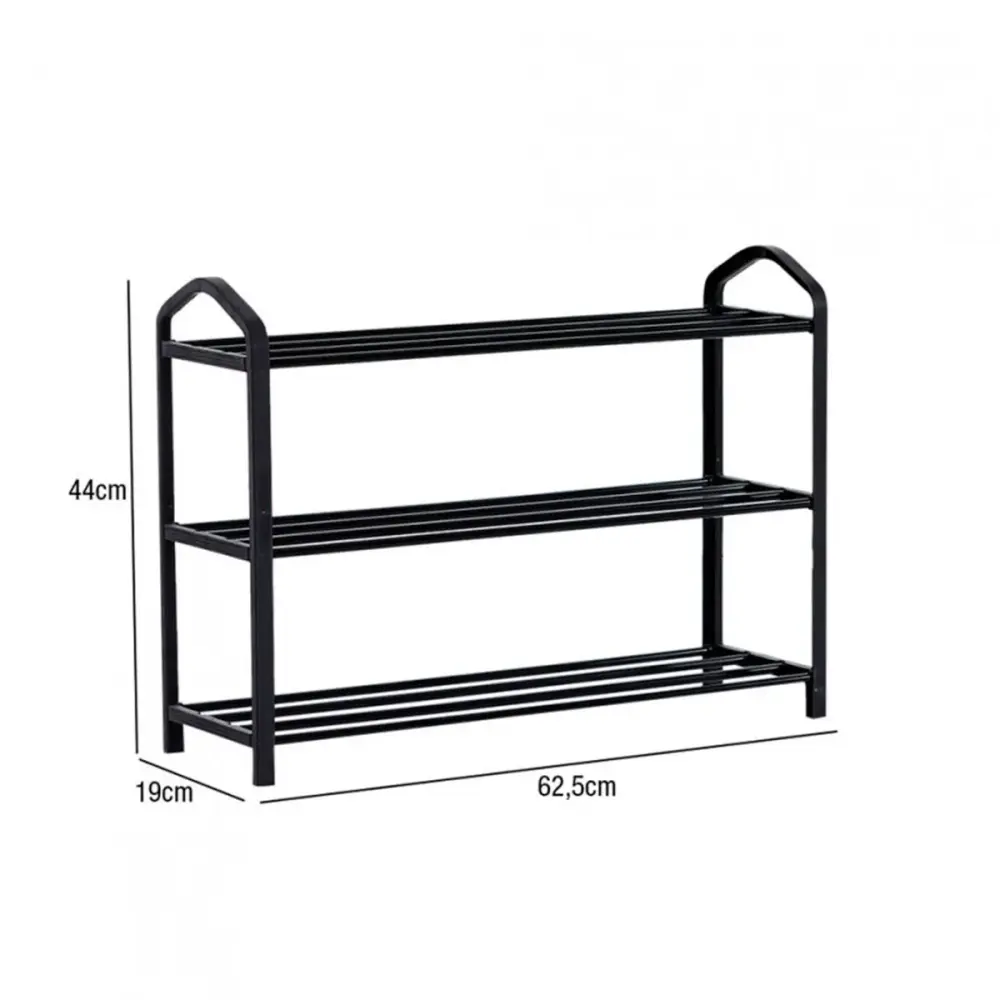 Zapatero Zip 7house 3 baldas negro 44x62,5x19 cm