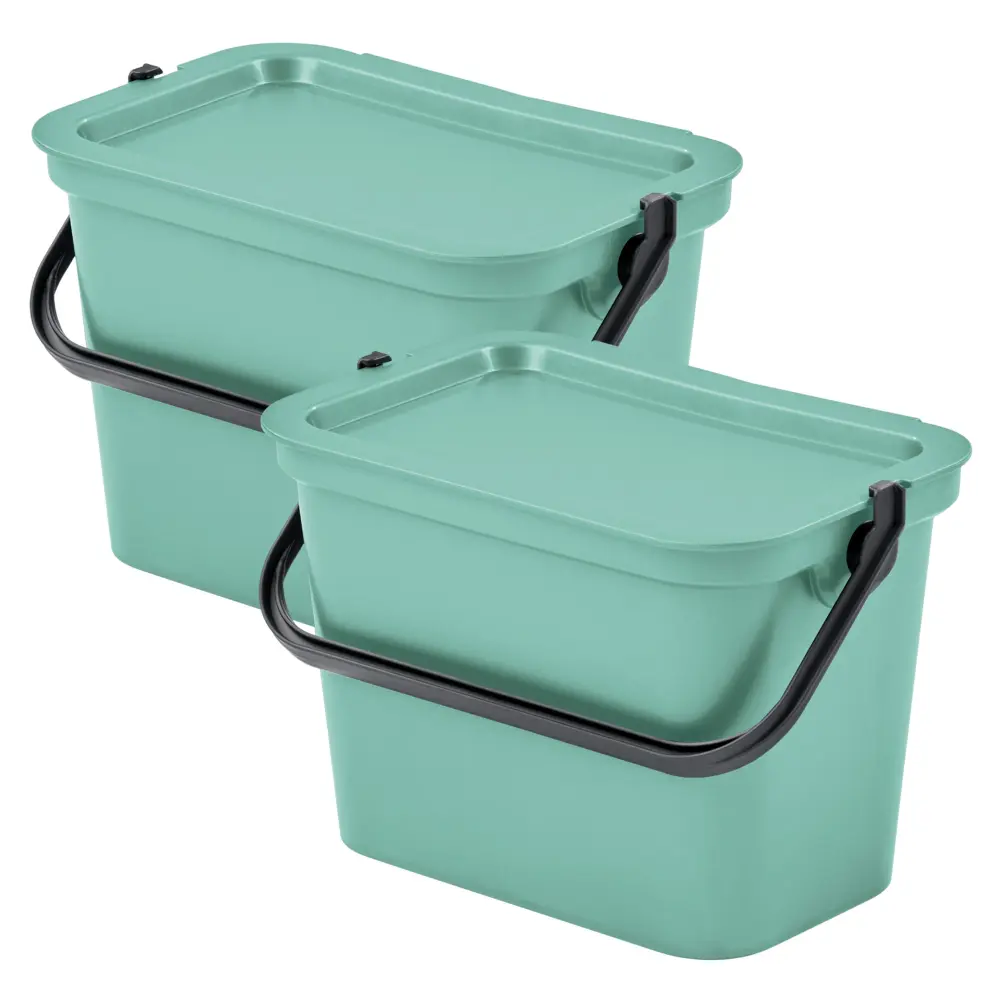 Contenedor de Compost Tontarelli set de 2 papeleras moda 5l salvia con asa
