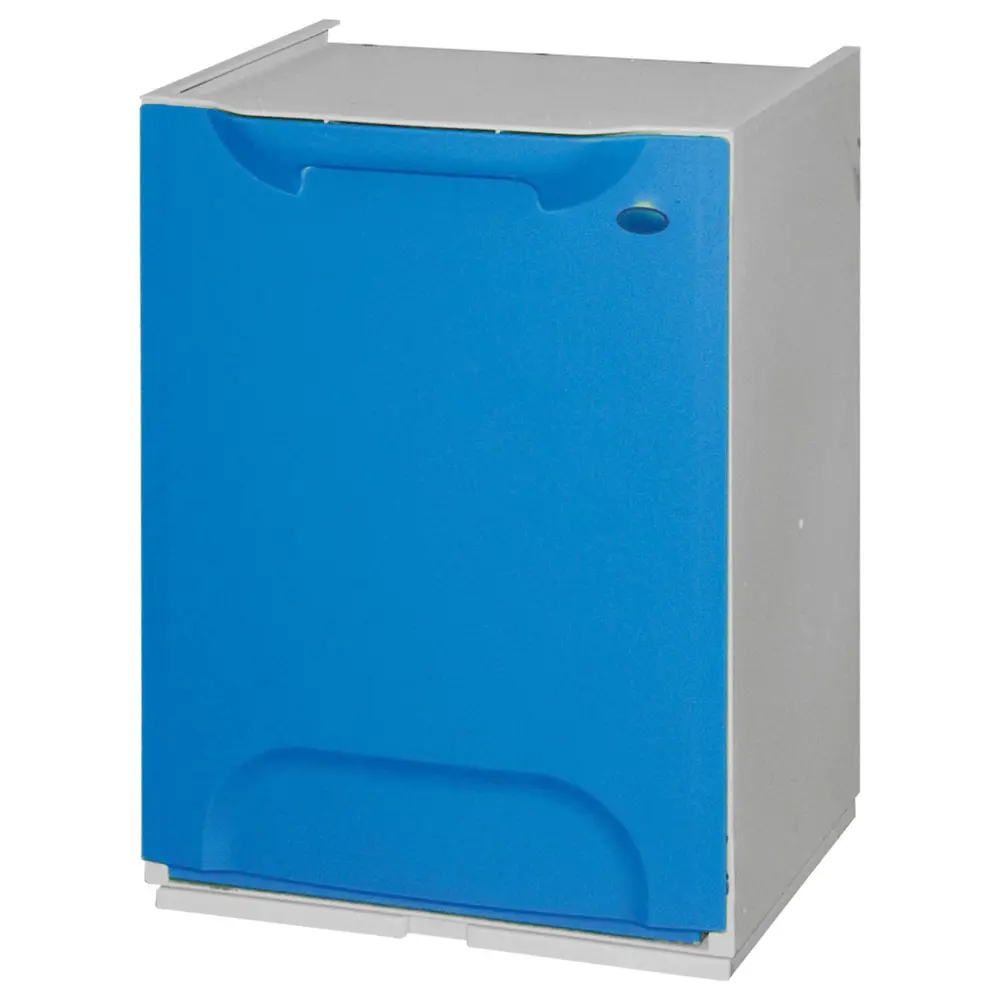 Well home papelera reciclaje en polipropileno color azul, depósito 20l Capacidad 30 Litros