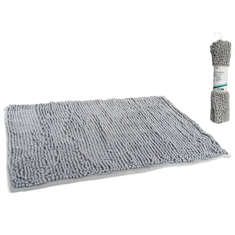 Alfombra de baño chenilla gris 1x75x45 cm