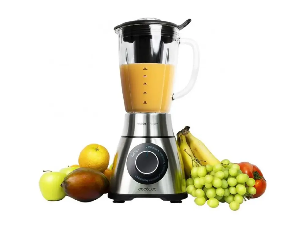 Batidora de Vaso Power Black Titanium 2000MAX PerfectMix. 2000W Máxima Potencia, Cuchilla con Recubrimiento de Titanio Ne...