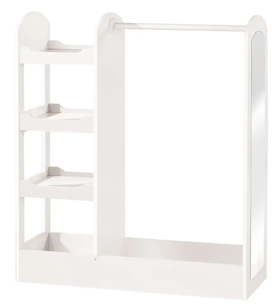 Colgador Multiusos Perchero con barra para ropa, estante, barra para colgar ropa y espejo grande, confeccionado en madera ...