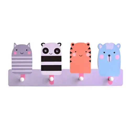 Estante Flotante Perchero infantil nordico con temática de animales coloridos