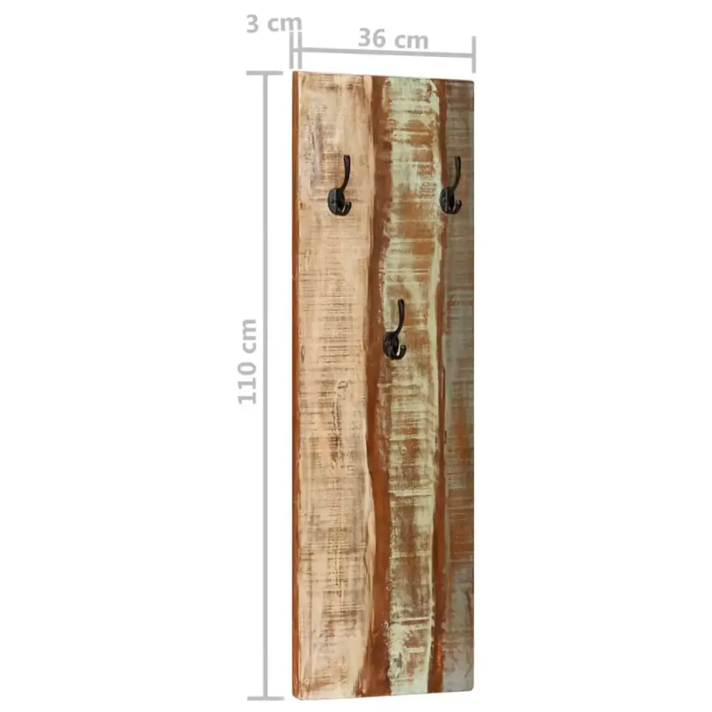 Pack de 2 percheros de pared con 3 ganchos madera 110x36x3 cm Tela No Tejida