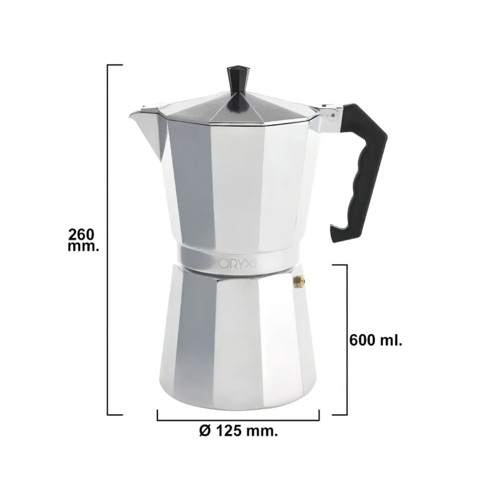 Cafetera italiana Atemporal aluminio plateado