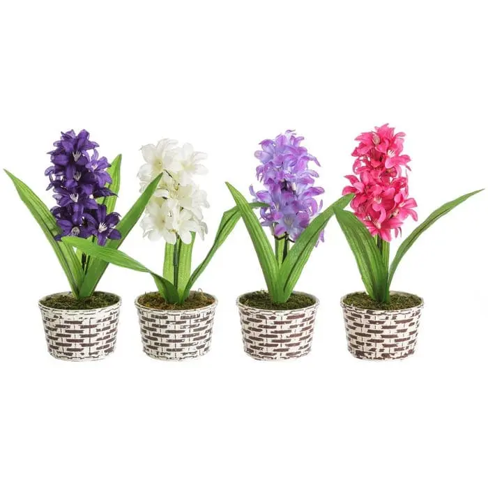 Planta Jacinto 4/c Poliester 7x5x18 cm Hecho Mano