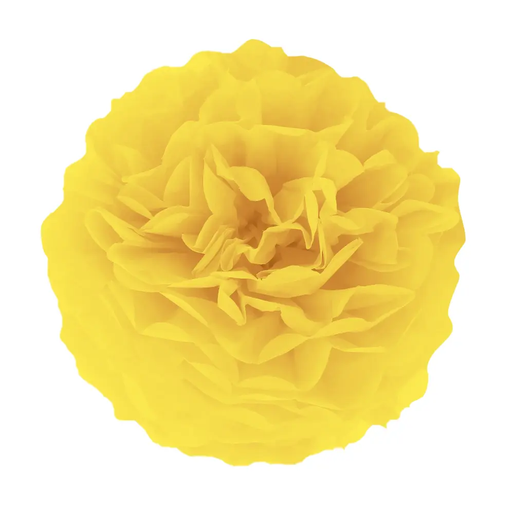 Tema de Fiesta Pompón de papel de seda, amarillo, 15 cm