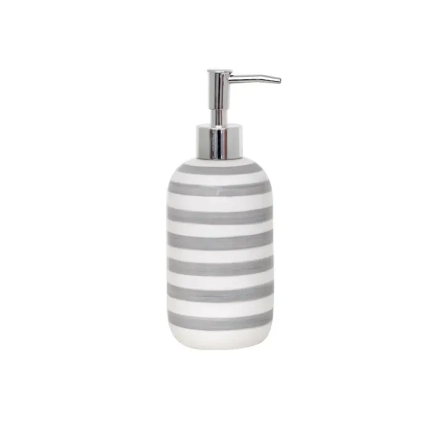 Dispenser Porta Sapone ceramica di colore bianco/grigio collezione DELIA