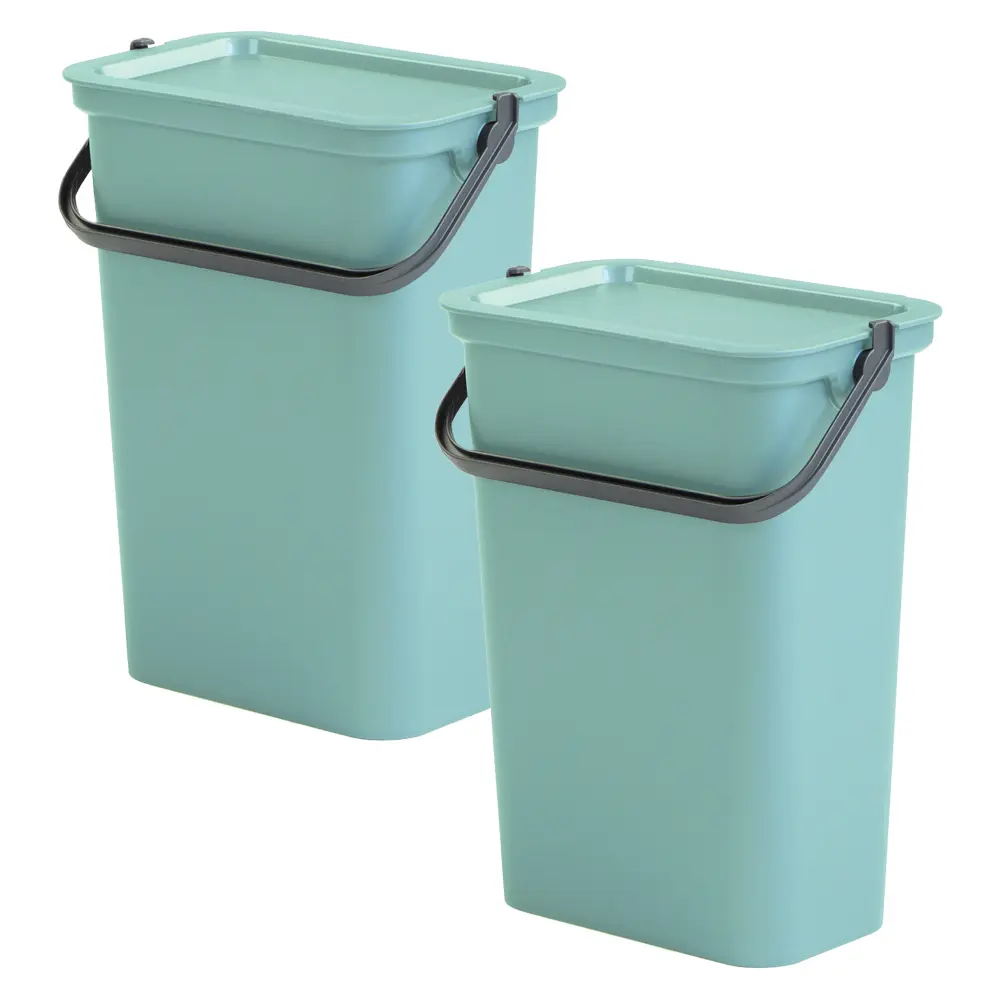 Tontarelli set de 2 papeleras salvia de 10l c/u - moda