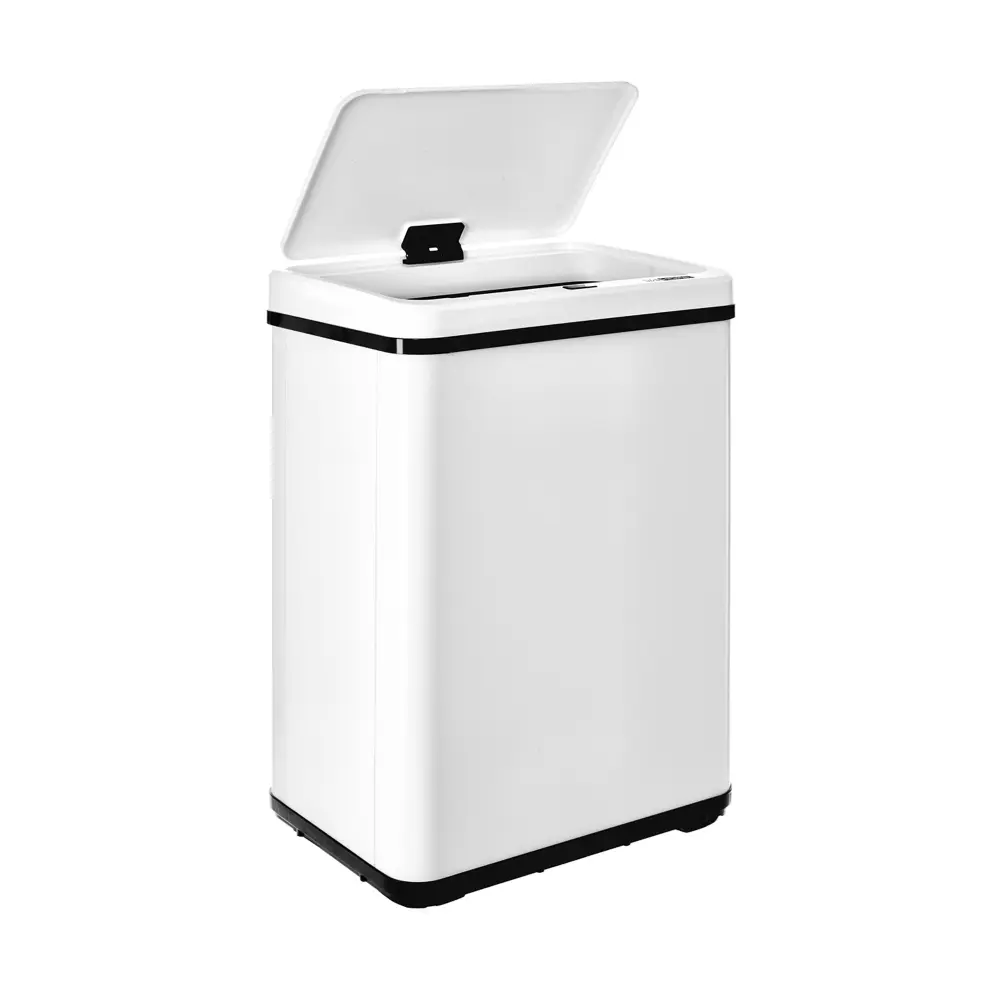 Wellhome cubo de basura blanco, sin patas de 40l con apertura automática
