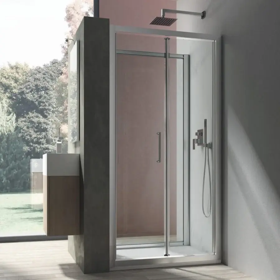 Porta doccia con apertura soffietto modello Minerva da 70 cm cristallo trasparente 6 mm