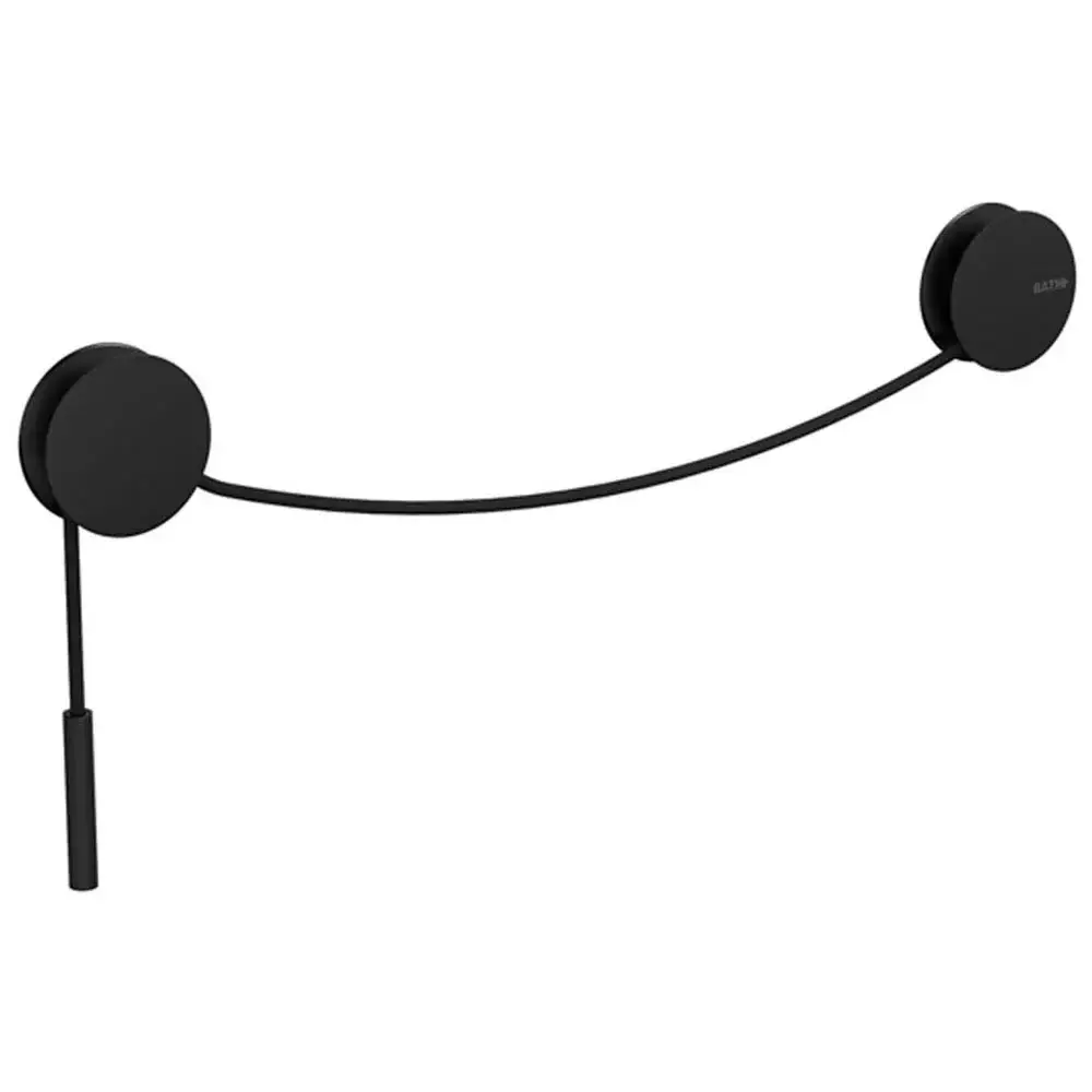 Toallero de pared en aluminio satinado negro de la colección 'Diabolo' de Cosmic - Cuerda negra