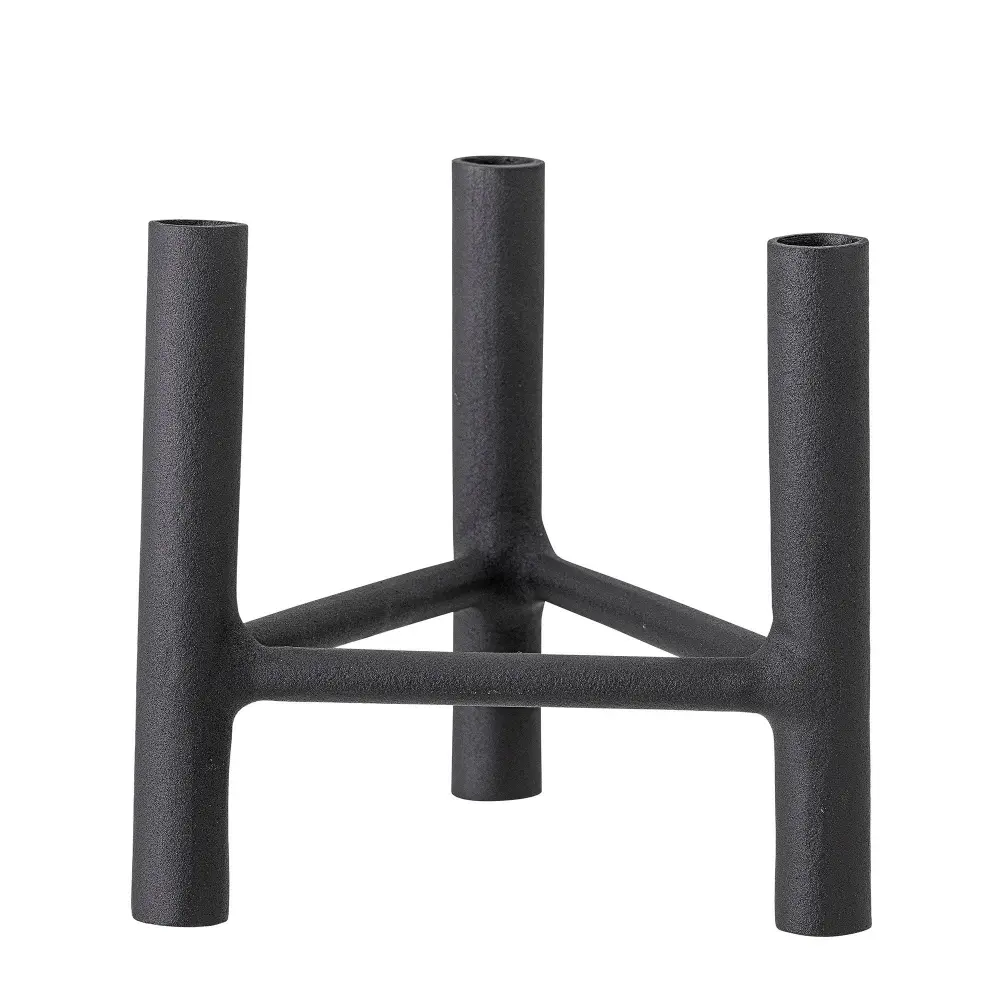 Soporte para Bloomingville Deeb Portavelas, negro, aluminio