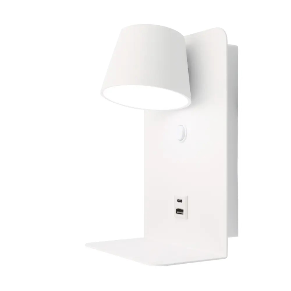 Aplique LED orientable 6w, usb, type c, chips osram