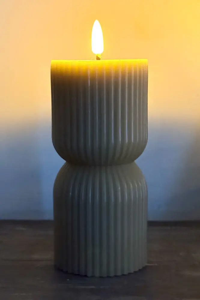 Candela LED Design Onde Grigia