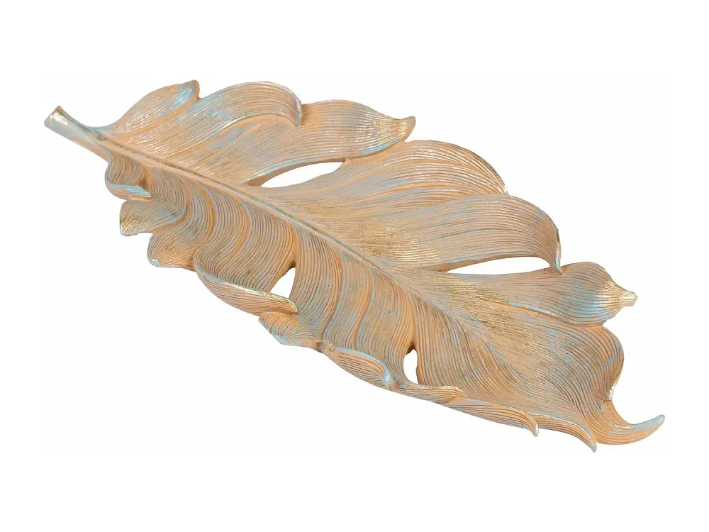 Bandeja Decorativa Resina Hoja Marrón 39x18 cm