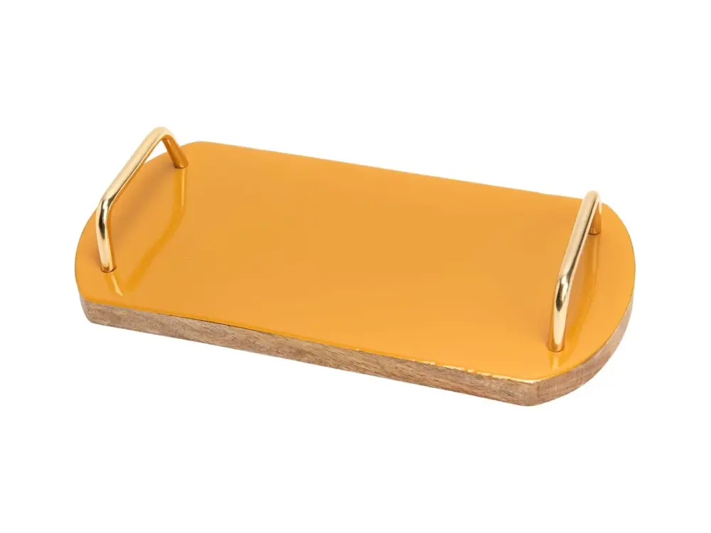 Bandeja de servicio con asas de metal 30 x 15 cm