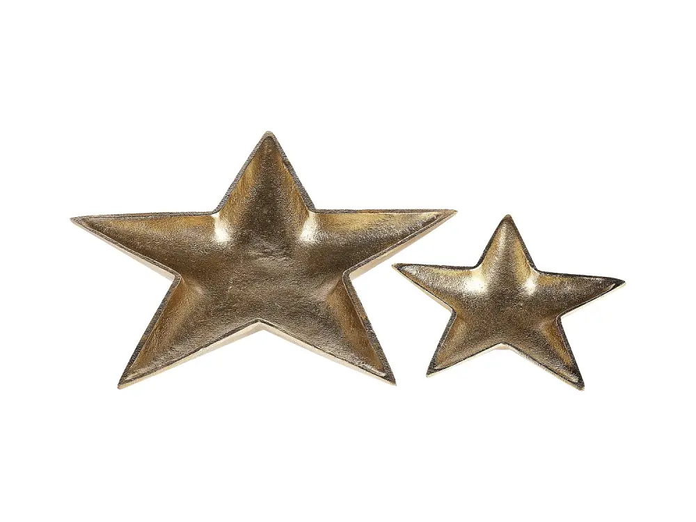 Conjunto de 2 bandejas de metal dorado BANTEN