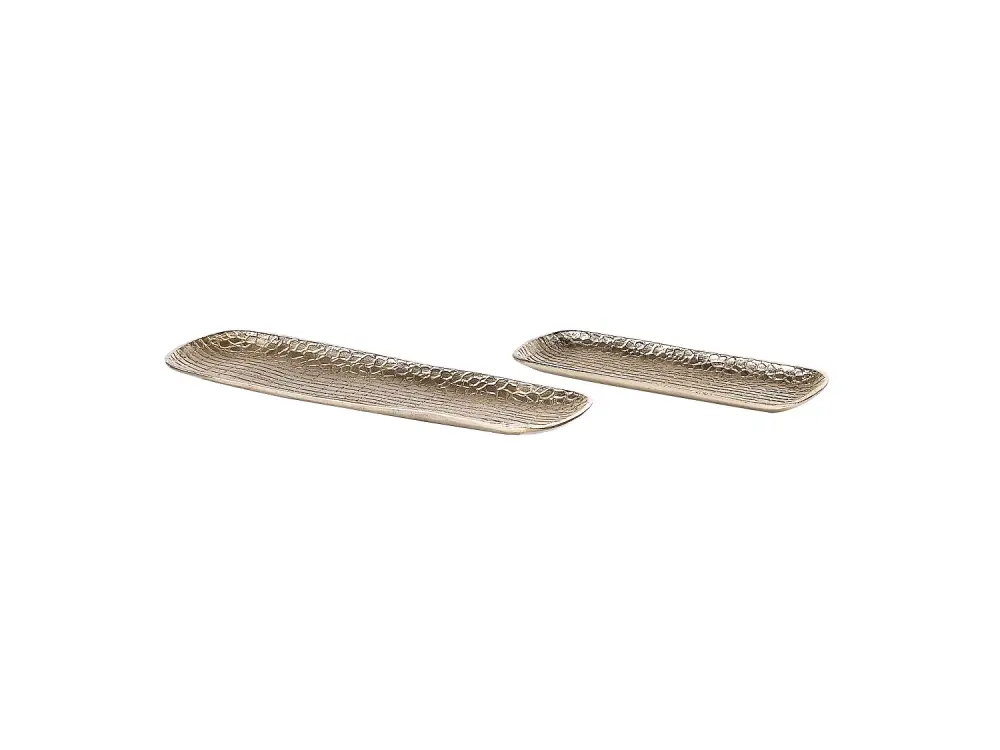 Conjunto de 2 bandejas de metal dorado BRANTAS