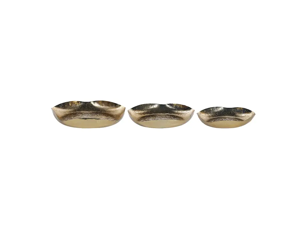Conjunto de 3 cuencos de metal dorado UJUNG