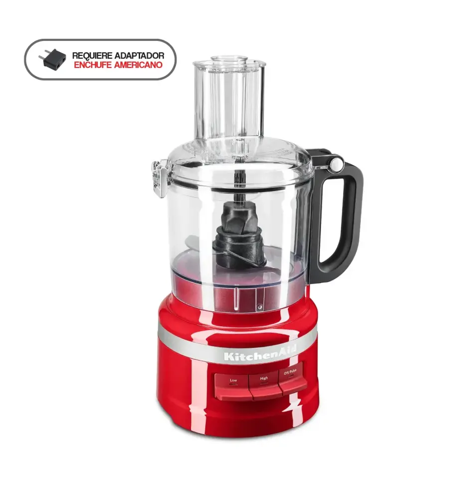 Procesador de alimentos KitchenAid KFP0718 empire red con Jarra de Vidrio