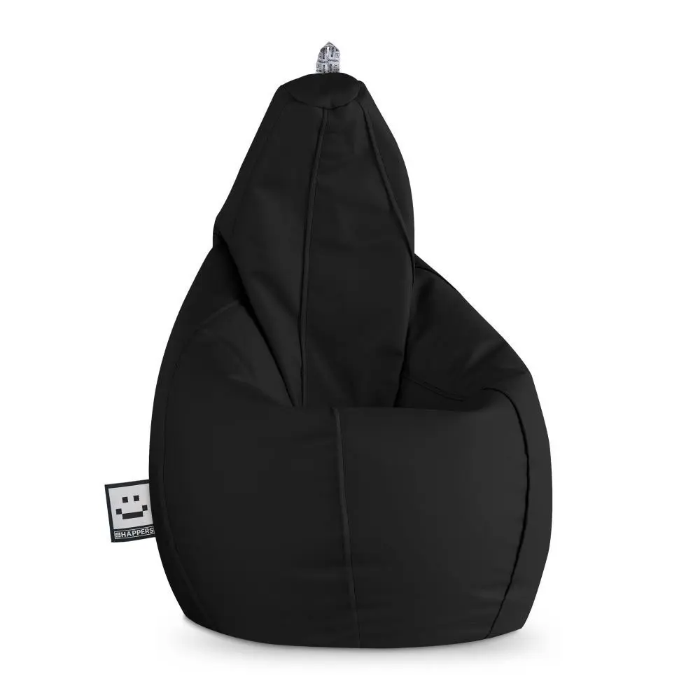 Puff pera polipiel outdoor negro happers xxl con Puerto USB Integrado