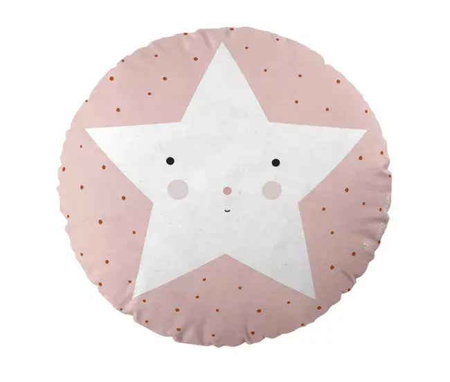 Algodón Egipcio 100% COJIN REDONDO CON RELLENO BAILARINA 40 CM DIAMETRO